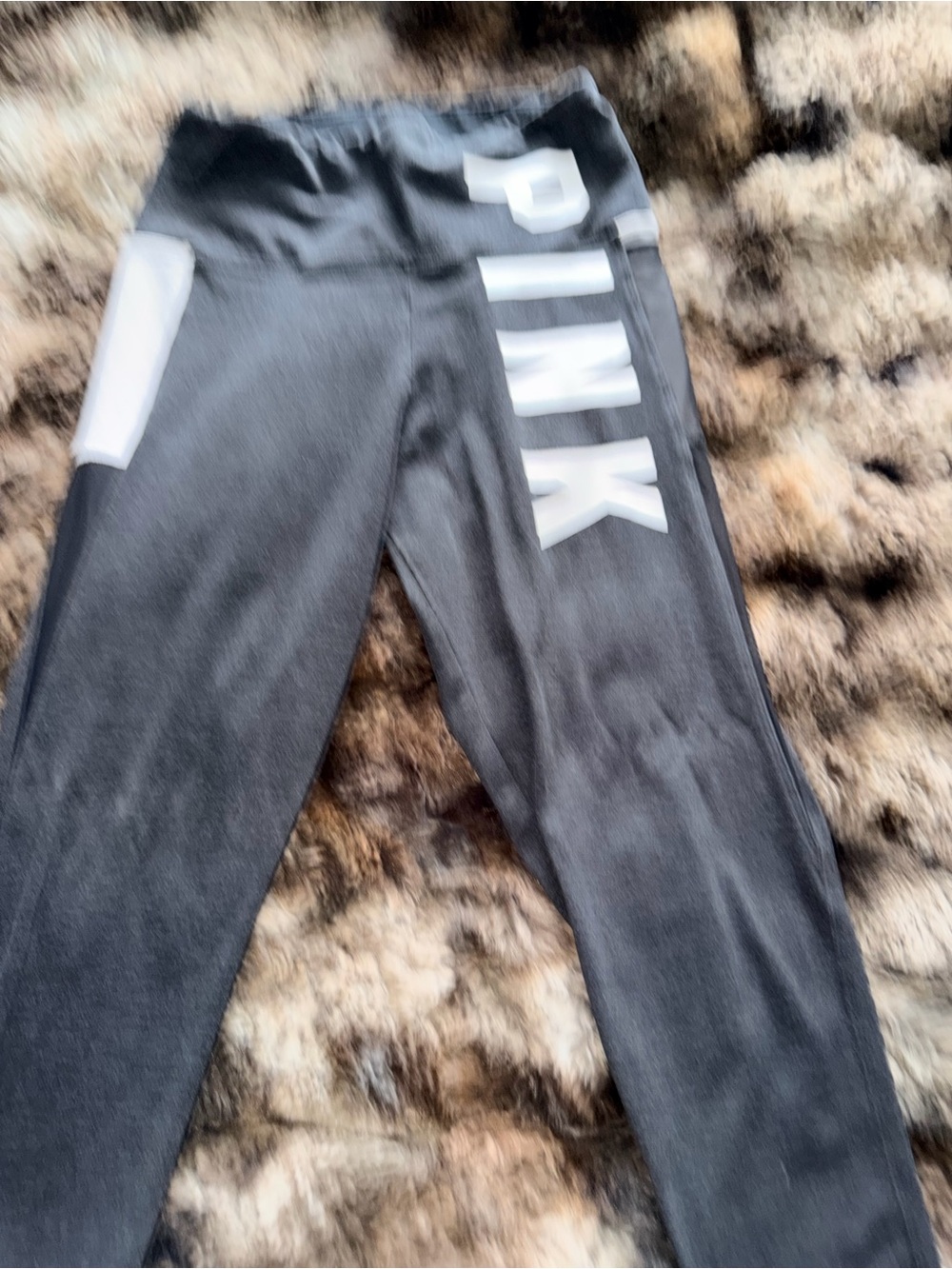 PINK Victoria's Secret' Black Logo Athletics Leggings